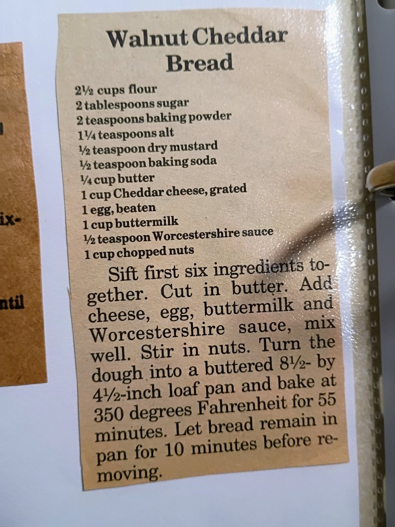 Walnut Cheddar Bread