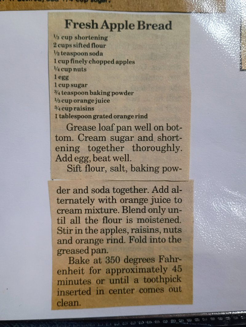 Fresh Apple Bread