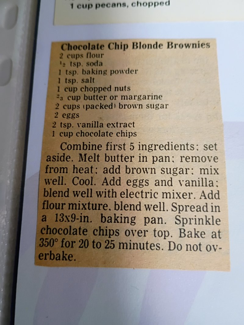 Chocolate Chip Blonde Brownies