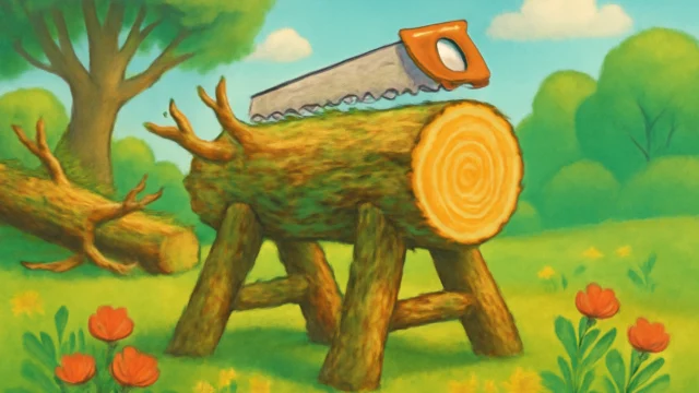 The Sawhorse Was Created From a Fallen Tree